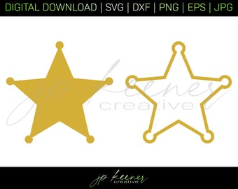 Sheriff Badge SVG Set | Sheriff Badge Cut File | Sheriff Badge DXF | Deputy Badge SVG | Cricut Design | Silhouette Design | Digital Download