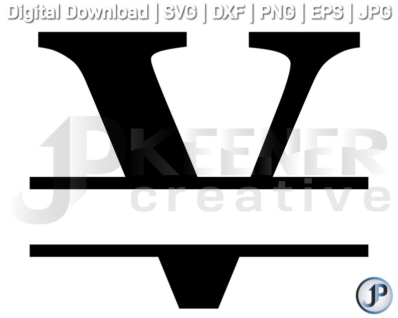 Download Split Monogram V SVG Split Monogram | Etsy
