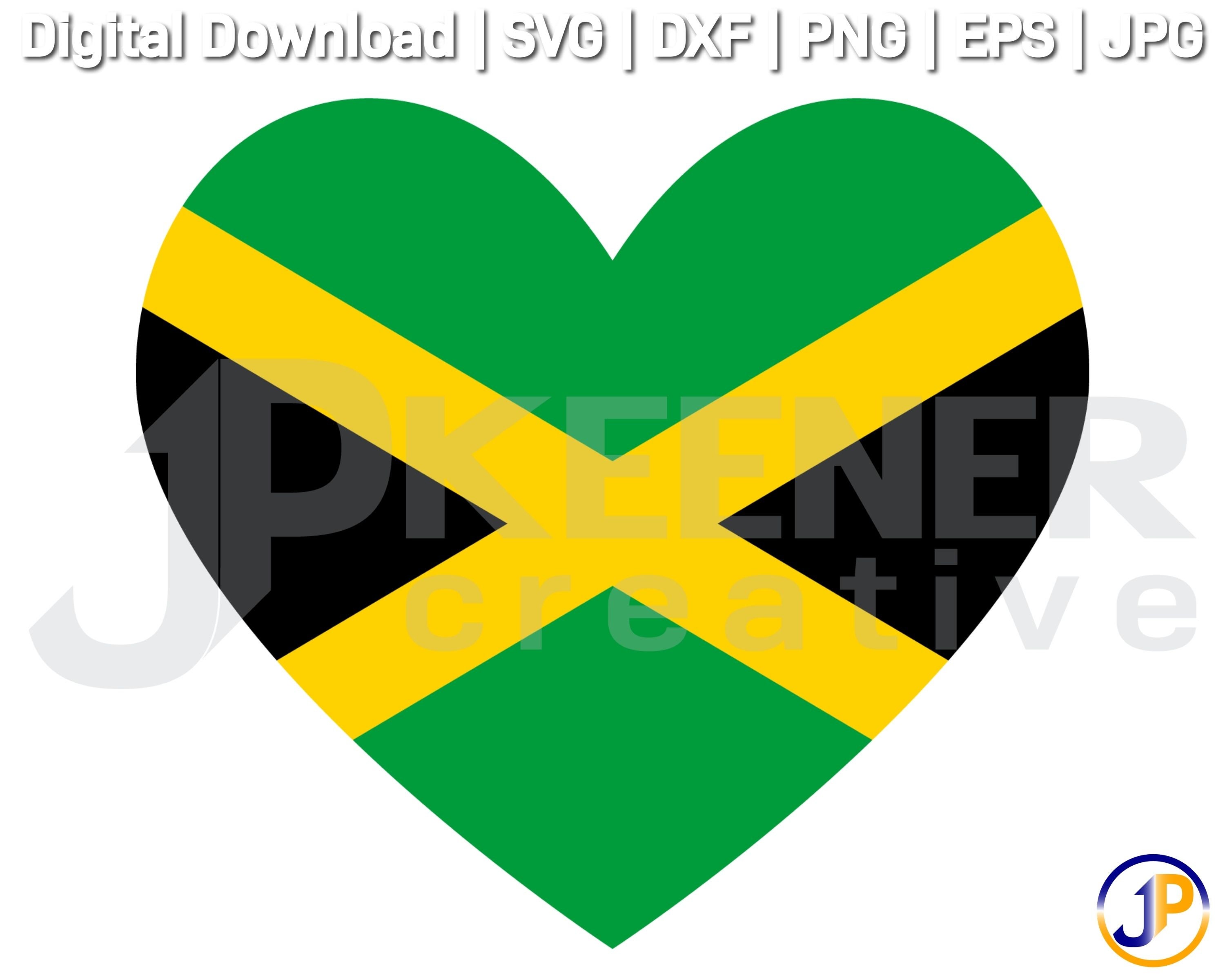Jamaica Flag Heart SVG Jamaica Flag Cut File Jamaica Flag Etsy