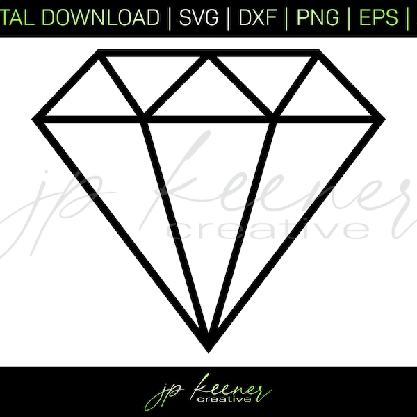 Diamond SVG | Diamond Cut Files | Diamond DXF | Diamond PNG | Diamond Design | Cricut Design | Silhouette Design | Digital Download