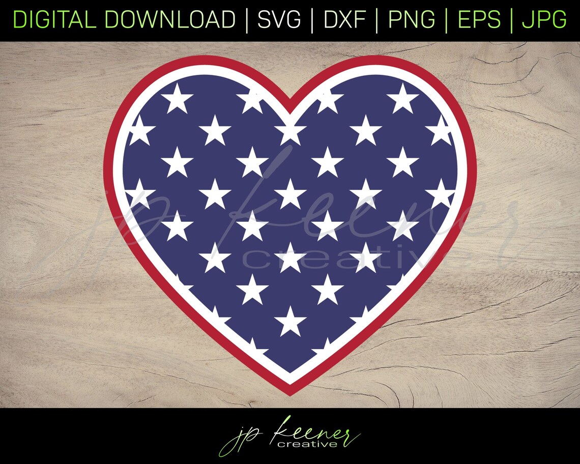 US Flag Heart SVG American Flag Heart Cut Files Patriotic | Etsy