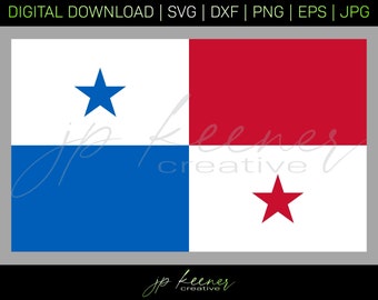 Panama Flag SVG | Panama Flag Cut File | Cricut Design | Silhouette Design | Digital Download
