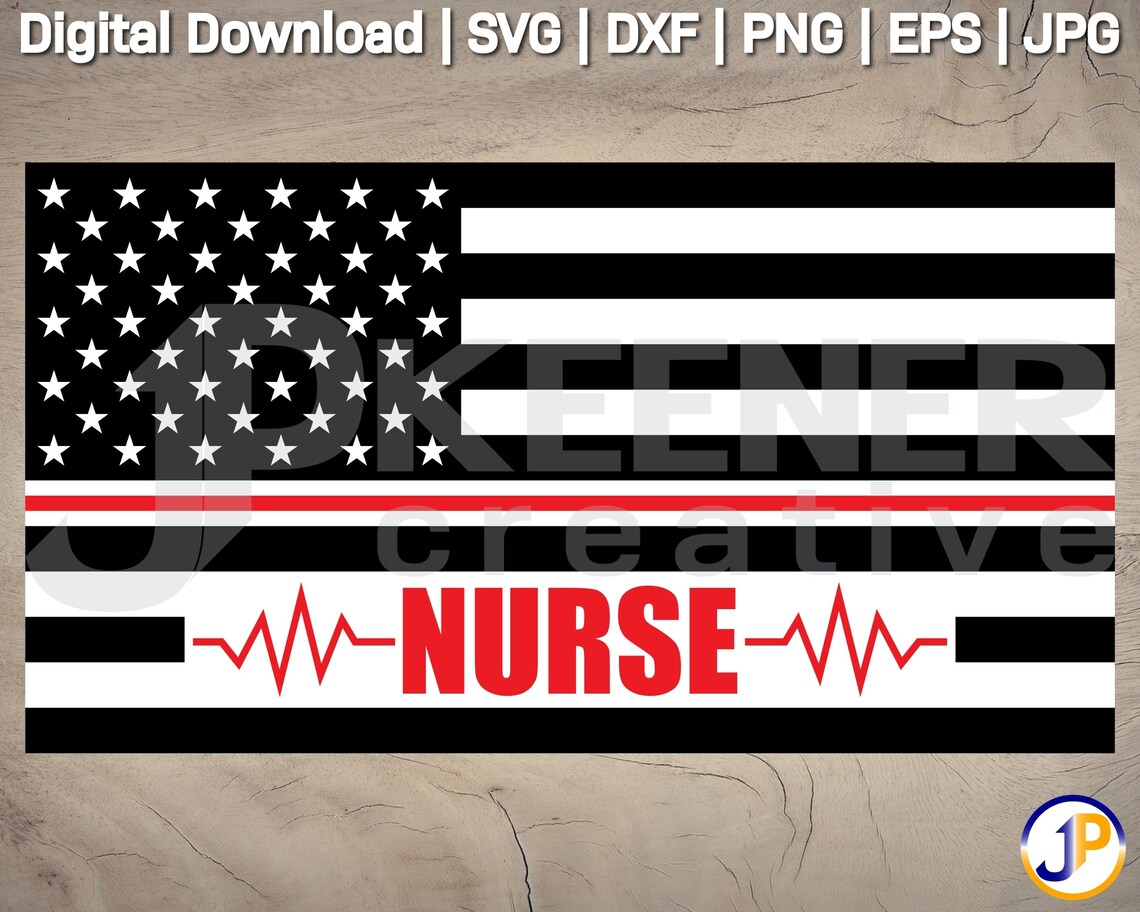 US Flag Nurse SVG Nurse Flag SVG Nurse Flag Cut File Etsy