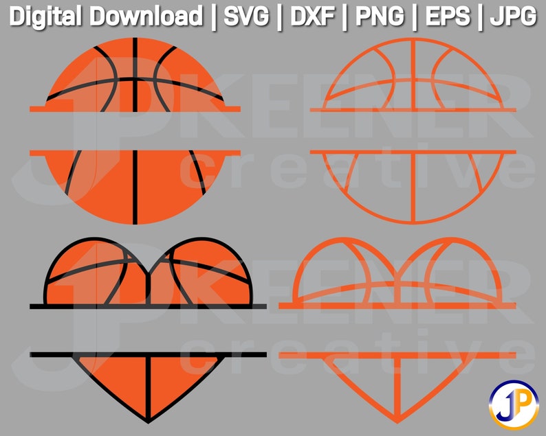 Download Clip Art Basketball Heart Svg Silhouette Design Digital Download Split Basketball Svg Bundle Cricut Design Split Basketball Cut File Bundle Art Collectibles