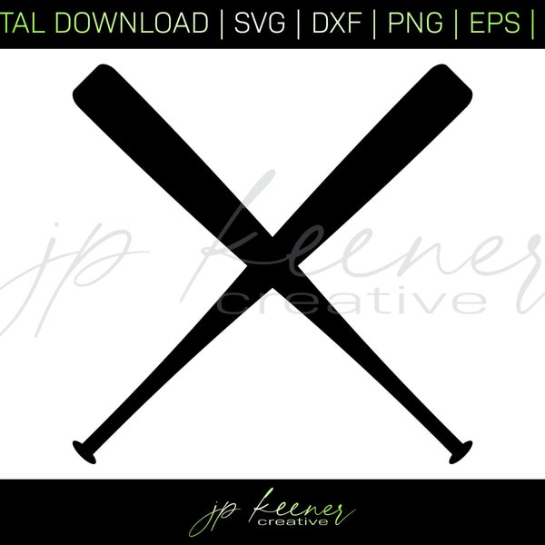 Crossed Baseball Bats SVG | Crossed Baseball Bats Cut File | Cricut Design | Silhouette Design | Digital Download