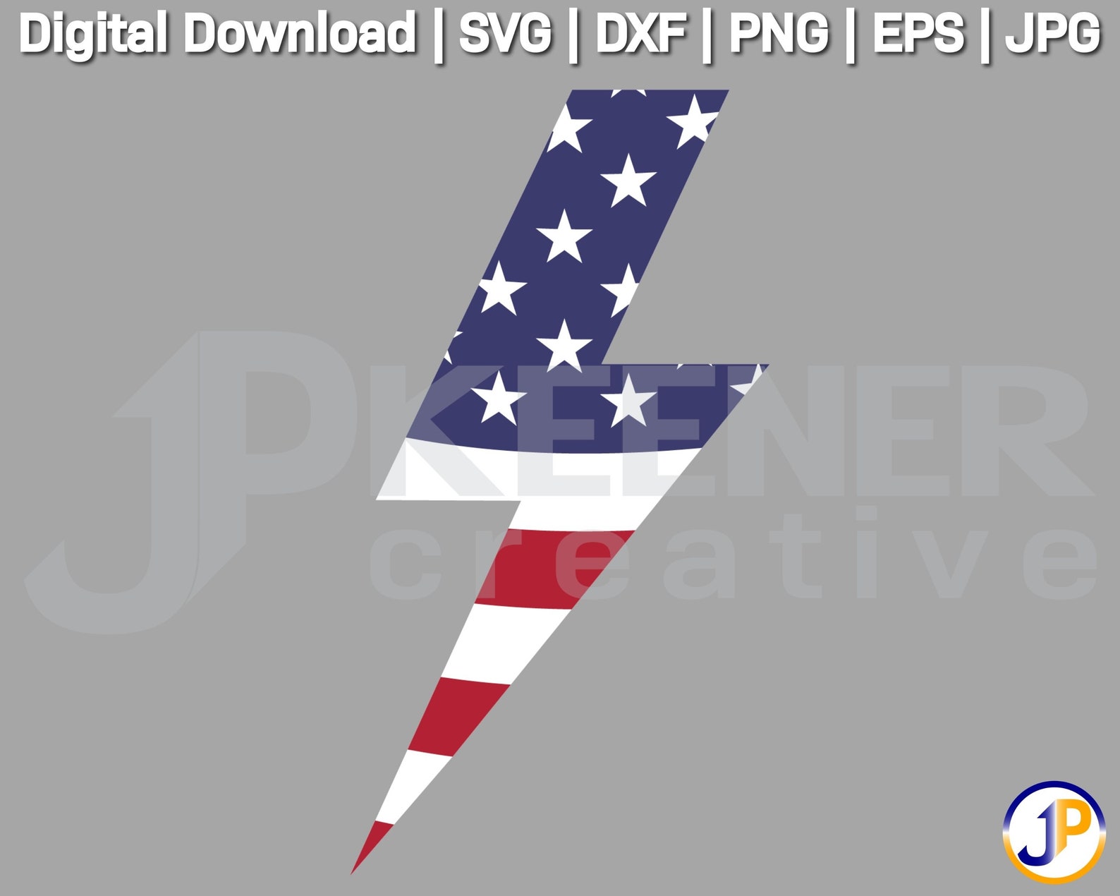 US Flag Lightning Bolt SVG American Flag Lightning Bolt Cut Etsy