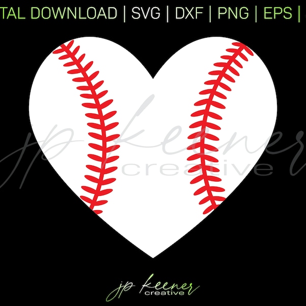 Baseball Heart SVG | Baseball Heart Cut File | Cricut Design | Silhouette Design | Digital Download