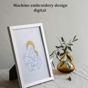 Cutwork Richelieu Machine Embroidery Design Instant Download | Holy picture | Our Lady icon religious picture | Virgin mary art