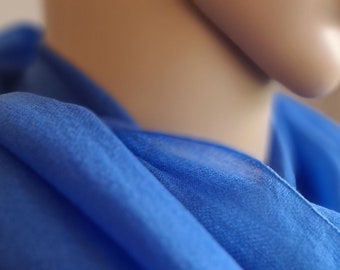 Cashmere scarf &quot;Ajarā&quot; | handwoven, very high-quality, and lightweight scarf in blue | Non-profit | blue scarf | shawl | handmade
