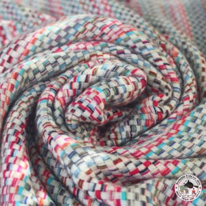 Charity | Scarf &quot;Khelauna&quot;, handwoven, cozy, soft, and warm winter scarf | blue, white, and red stole | scarf | handmade in Nepal