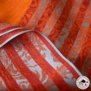 Charity | Silk scarf &quot;Ritto&quot; 100% silk | Handmade in Nepal | Orange, yellow | Neckerchief | Elegant, lightweight silk scarf