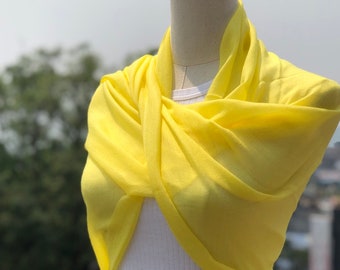 Écharpe en cachemire Lamki Chuha, 100% cachemire, écharpe en cachemire, écharpe d'été, pashmina, écharpe de cou, écharpe jaune, écharpe tissée à la main, faite à la main