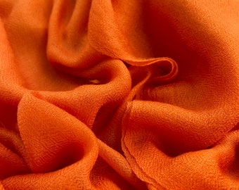 Cashmere Scarf Muntala, 100% Cashmere Wool Scarf Orange, Handmade Shawl Hand-Woven In Nepal, Gift For Her, Summer Wrap Bandana accessories