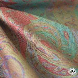 Silk scarf ‘Sugandha’, handmade in Nepal, 100% genuine and natural silk, green, orange, indigo, stole, silk shawl, wrap, cloth