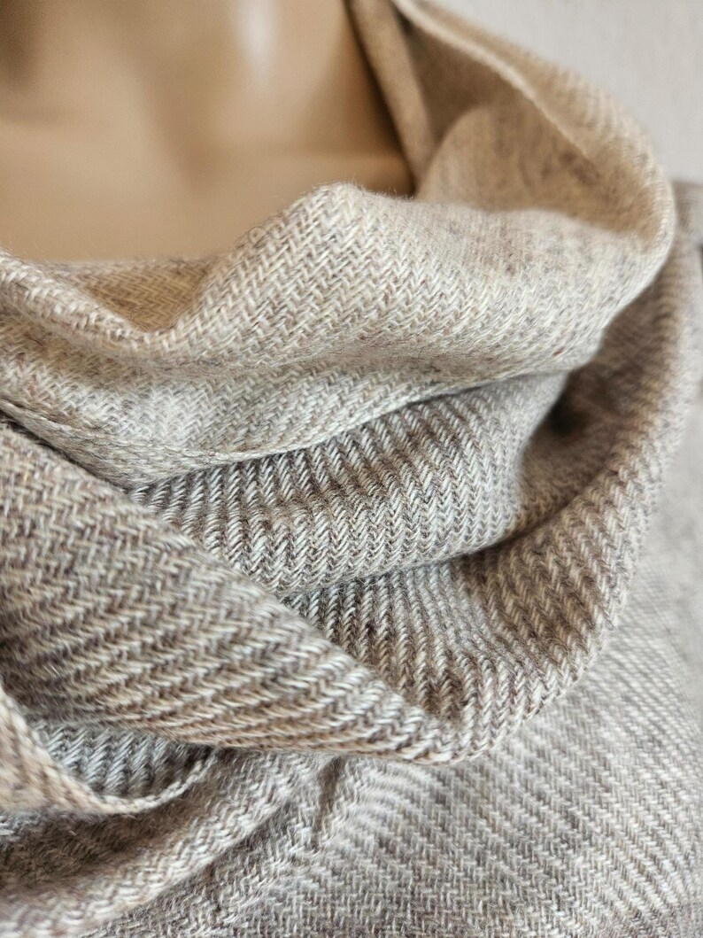 Cashmere Scarf bandipur, Cashmere Scarf, Scarf Biege Gray, Handwoven Scarf, Handmade, Nonprofit