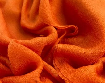 Cashmere shawl Muntala, handwoven cashmere scarf orange, beautiful light and breezy summer wrap, fashion, pashmina, handmade, bandana