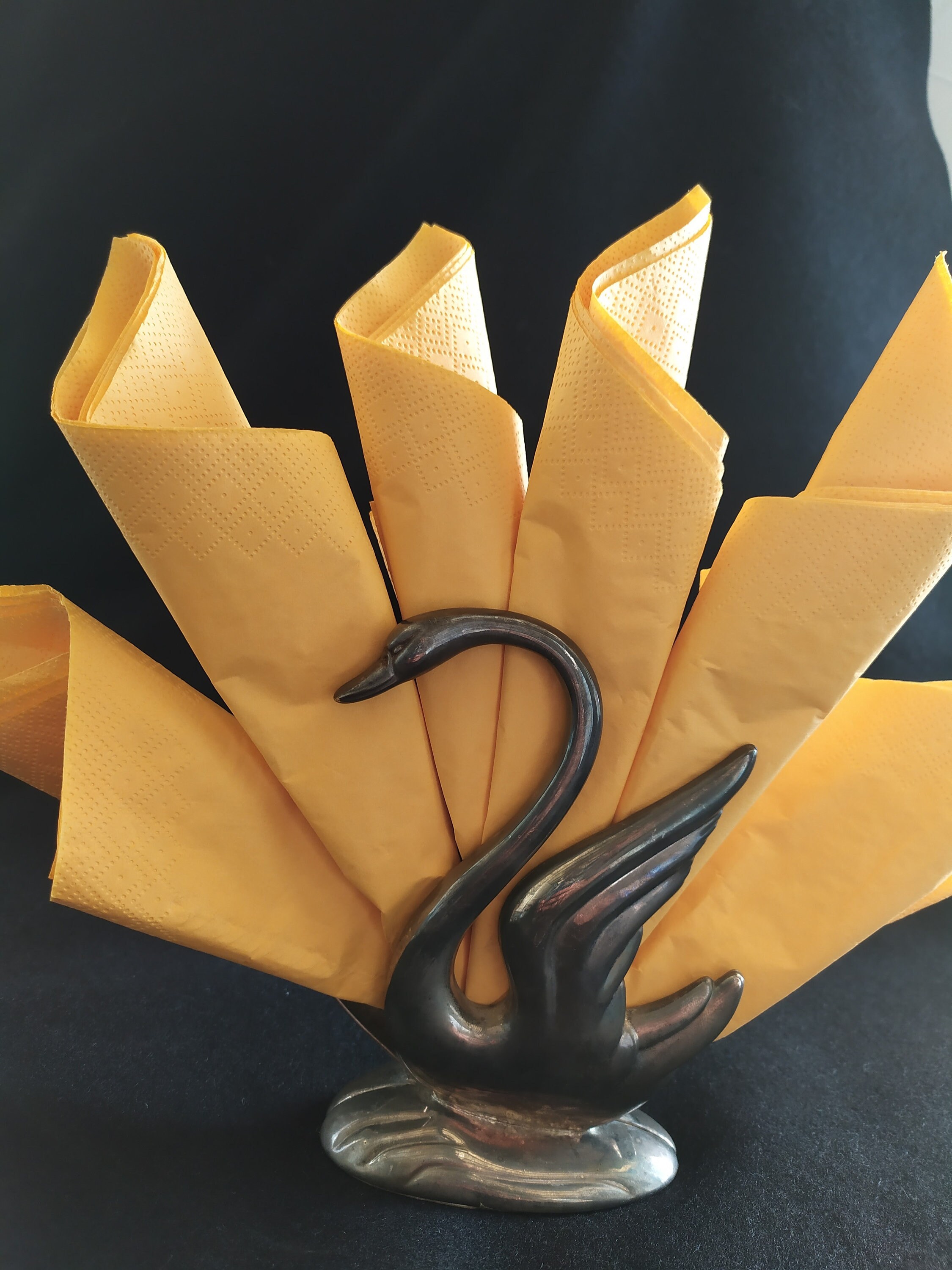 Swan Silver Metal Serviette Napkin Letter Holder Cgyne Porte-Serviette Table Decoration Desk Paper N