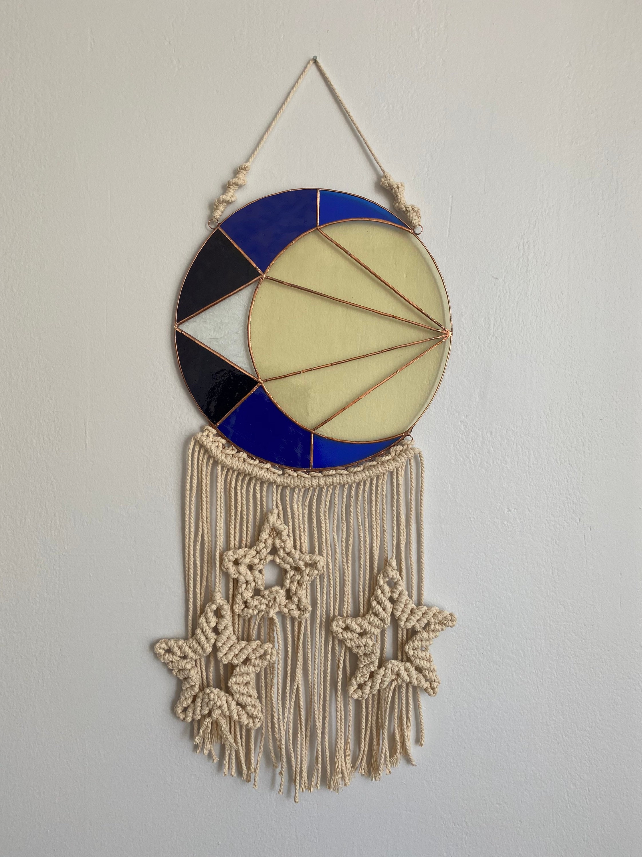 Stained Glass Sun Sun Wall Hanging Macrame Wall Hanging Sun Suncatcher