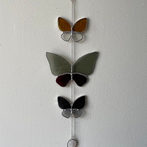 Beautiful handmade stained glass mobile Butterflies, great for the room decoration and best gift ever