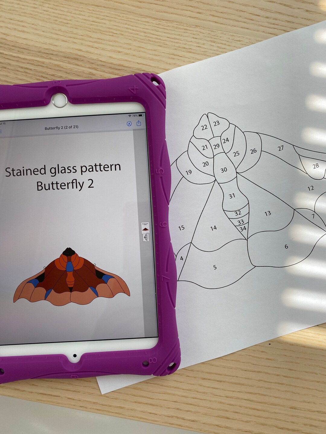 Stained Glass Pattern. Pdf File. Butterfly 2 - Etsy