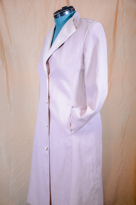 70s Pink Purple Violet Lilac Trench Coat Windbrea… - image 3