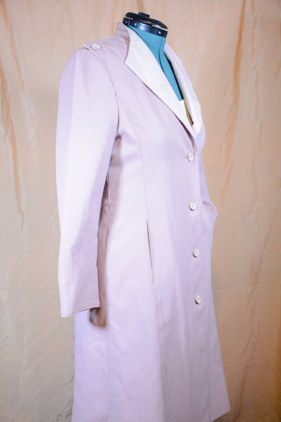 70s Pink Purple Violet Lilac Trench Coat Windbrea… - image 4