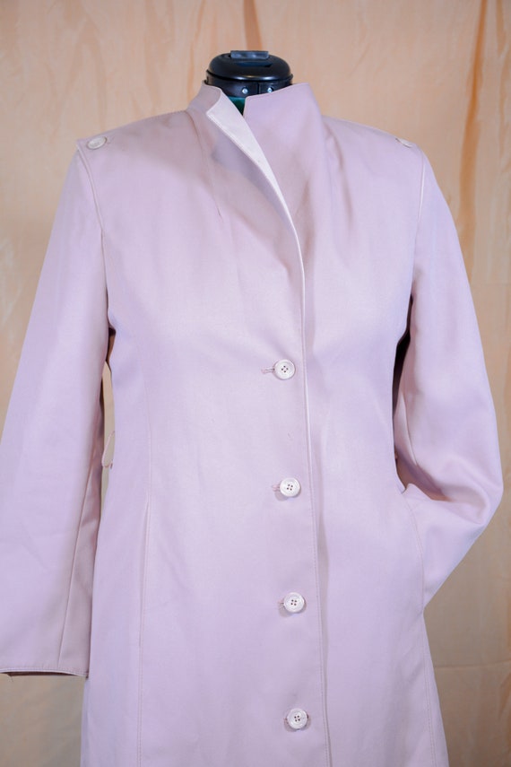 70s Pink Purple Violet Lilac Trench Coat Windbrea… - image 8