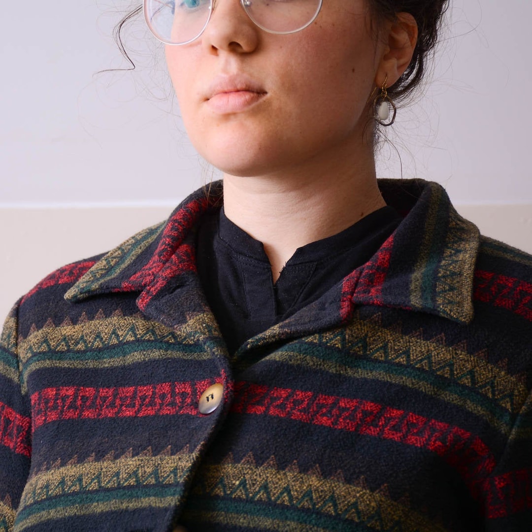 90s Pinstripe Cropped Jacket (S)