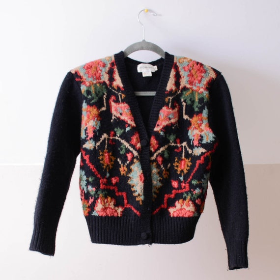 80s Classy Bold Patterned Medallion Floral Fine Wo