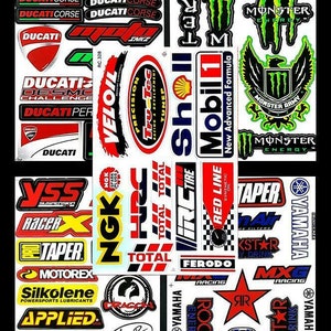 5 Sheets Motorcycle Car ATV Bike Motor Sport Racing Stickers Helmet Decal waterproof vinyl SM02