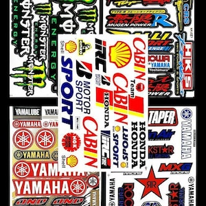5 Sheets Motorcycle Car ATV Bike Motor Sport Racing Stickers Helmet Decal waterproof vinyl SM01