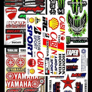 5 Sheets Motorcycle Car ATV Bike Motor Sport Racing Stickers Helmet Decal waterproof vinyl SM03
