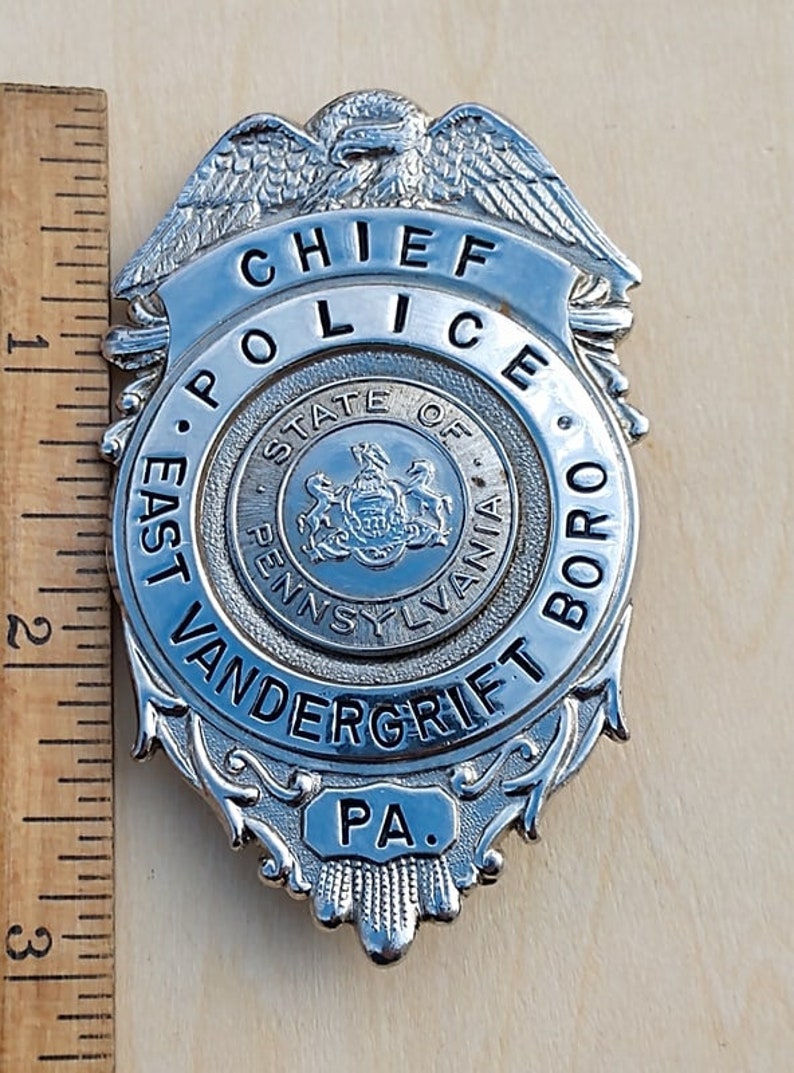 Chief Police East Vandergrift Boro PA Badge Pennsylvania Etsy