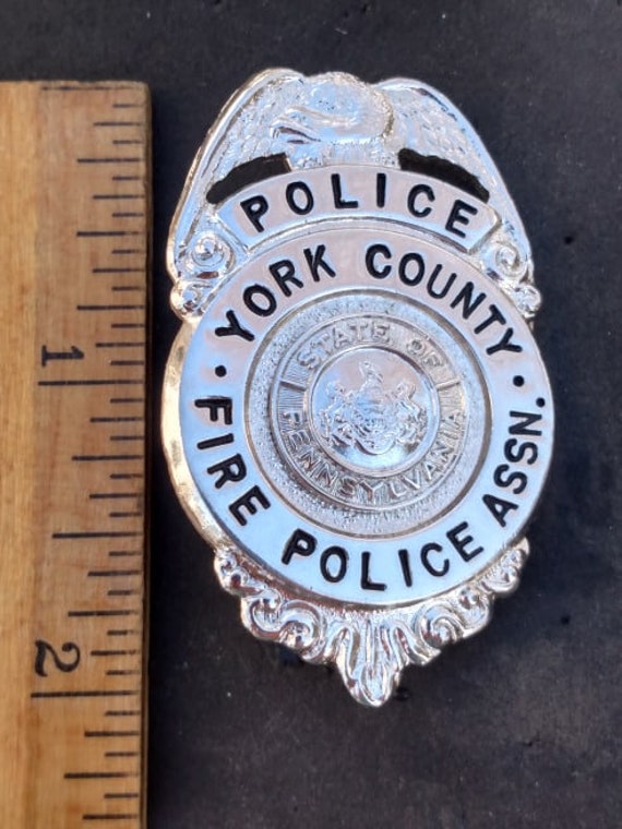 Police York County PA Fire Police Assn. Badge Pennsylvania Etsy