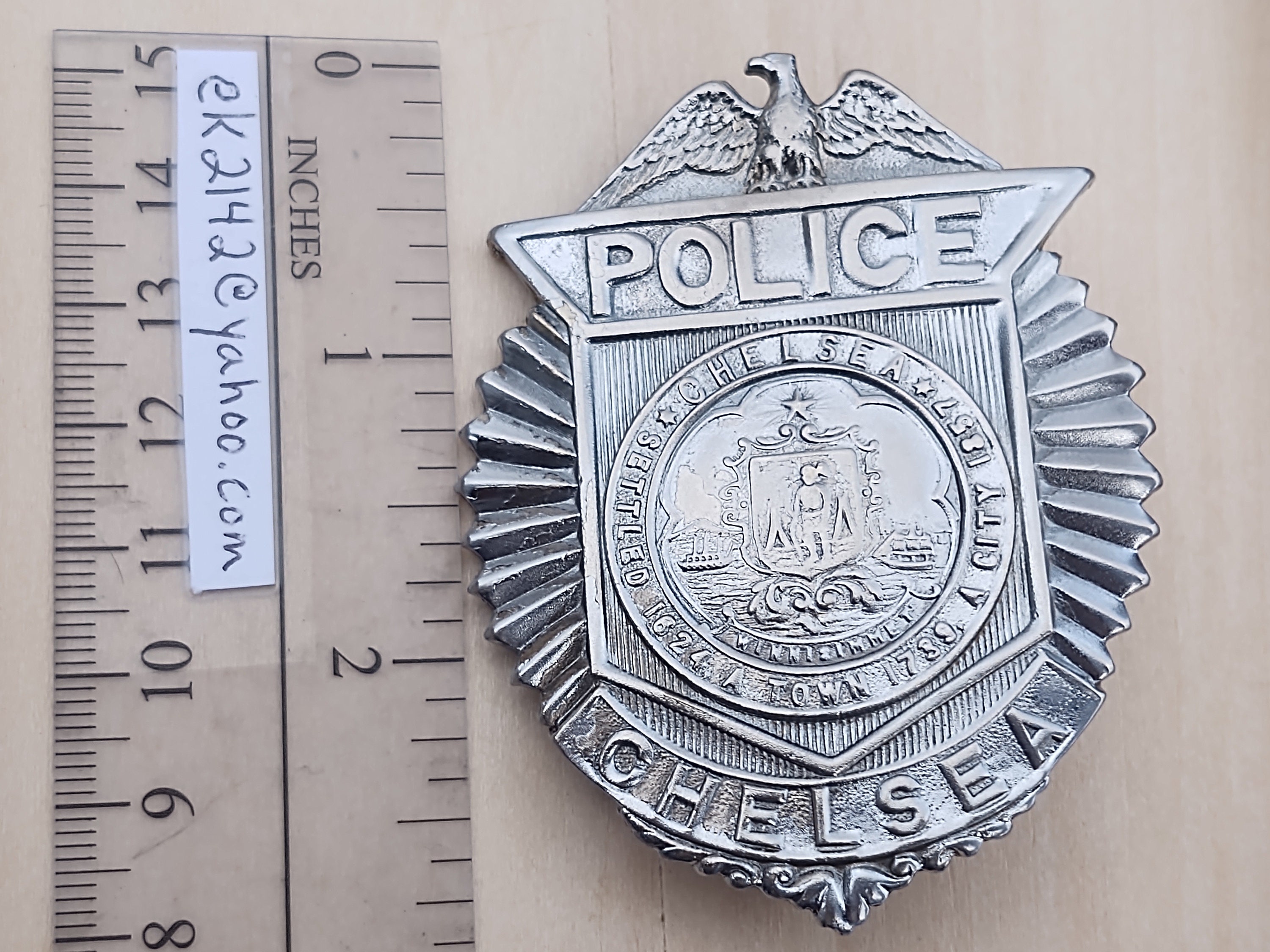 Policía Chelsea Massachusetts MA Badge Settled 1824 A Town - Etsy España