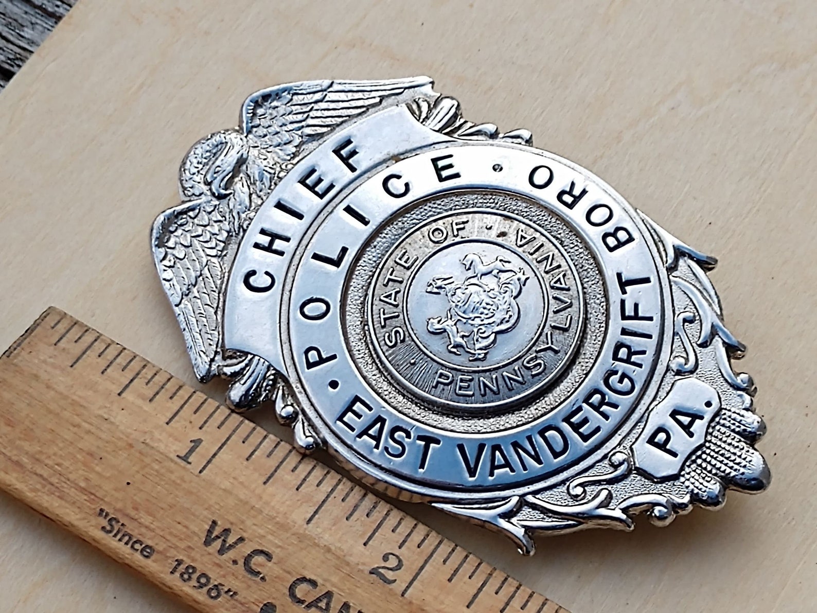 Chief Police East Vandergrift Boro PA Badge Pennsylvania Etsy