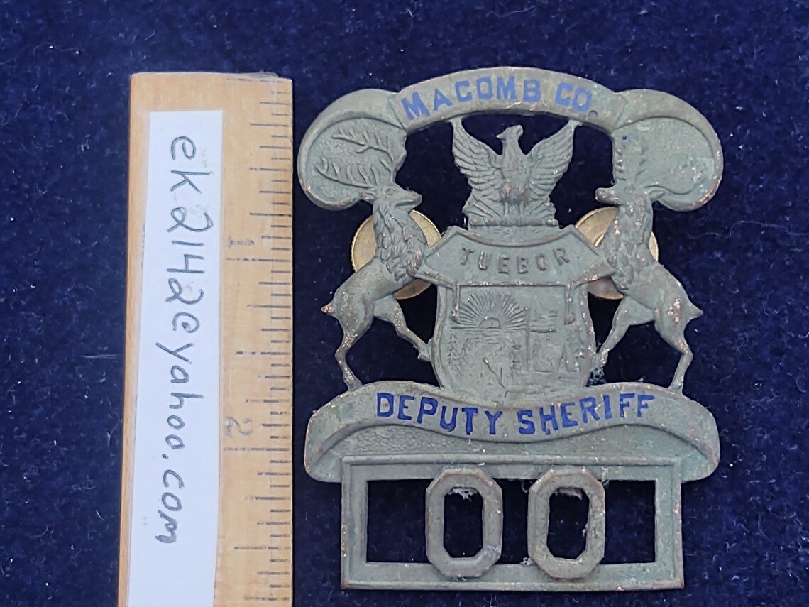 County MI Deputy Sheriff Hat Badge 00 Michigan Hard Etsy UK