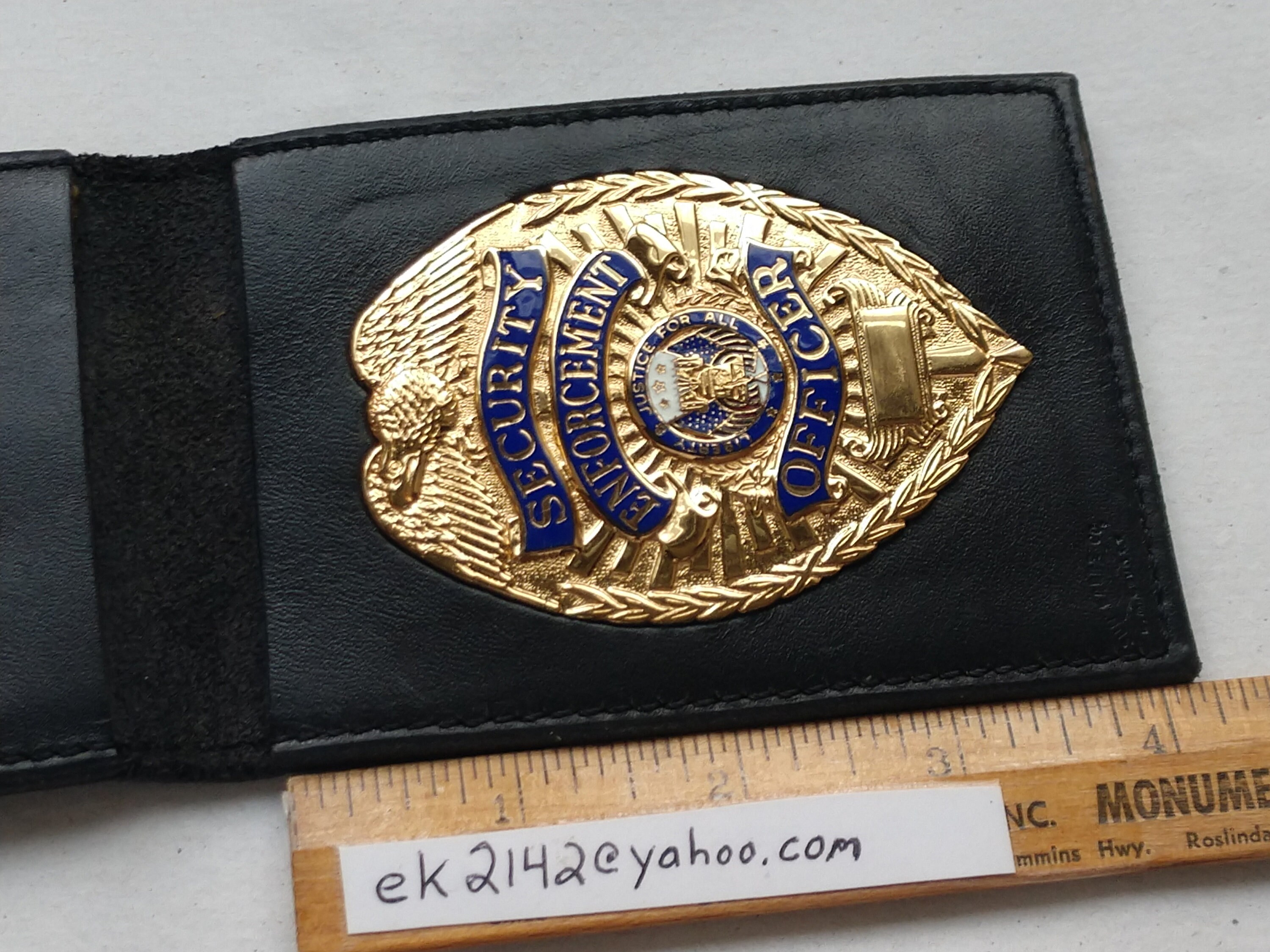 Security Enforcement Officer Gold Badge in wallet HM'd Sun Etsy