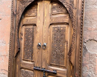 double Door sclupté  Carved door Old Wall deco Hand Carve Door,Wall Décor, Morrocan vieille morish door