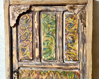| painted doors Wall deco | moroccan deco | old interior deco door | Shock price