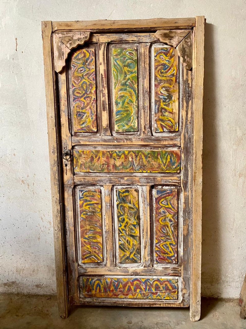 Painted Doors Wall Deco Moroccan Deco Old Interior Deco | Etsy
