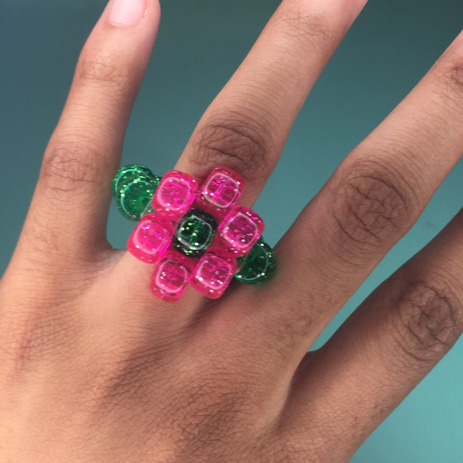 Kandi flower ring Etsy