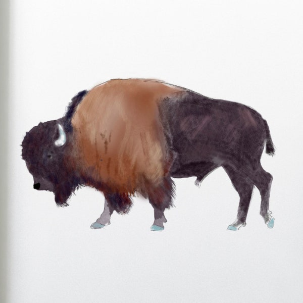 Bison Print - Etsy UK