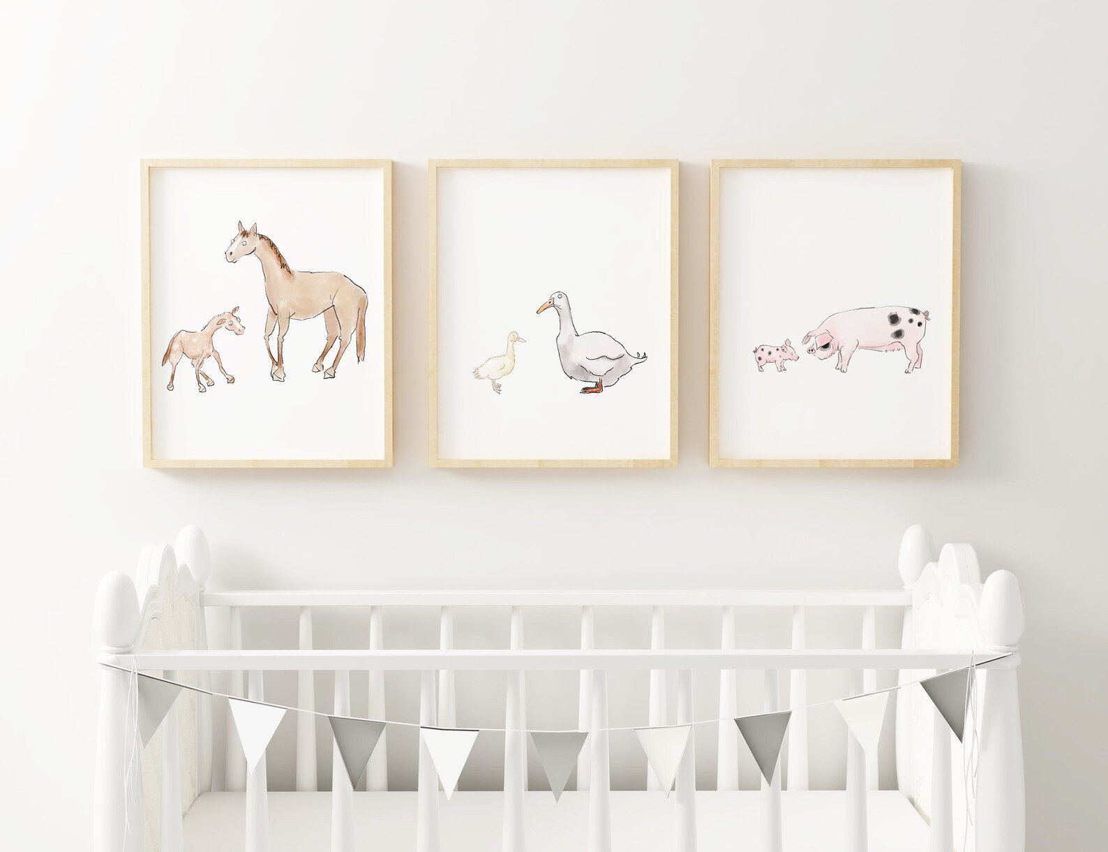 Farm Animals Nursery Print Set Nursery Decor Nursery Wall Etsy