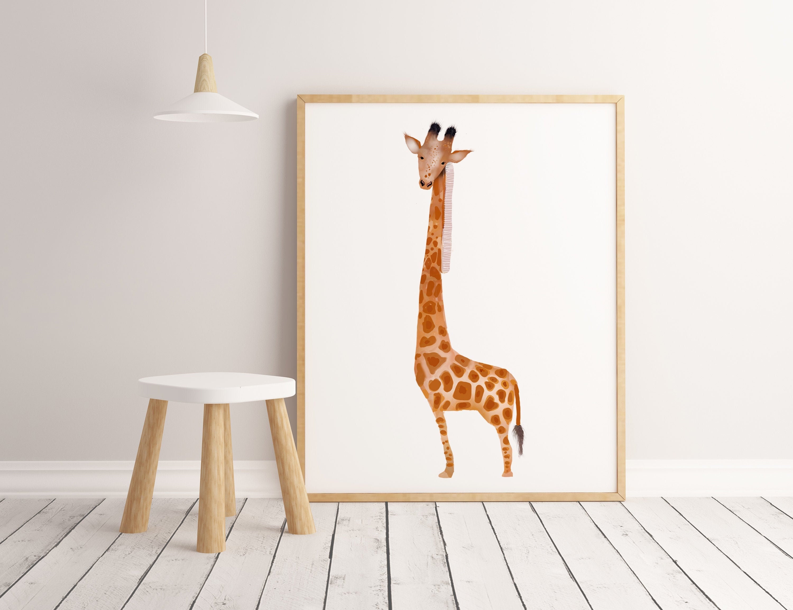 Jirafa Safari Impresión Decoración de vivero Safari Arte de | Etsy