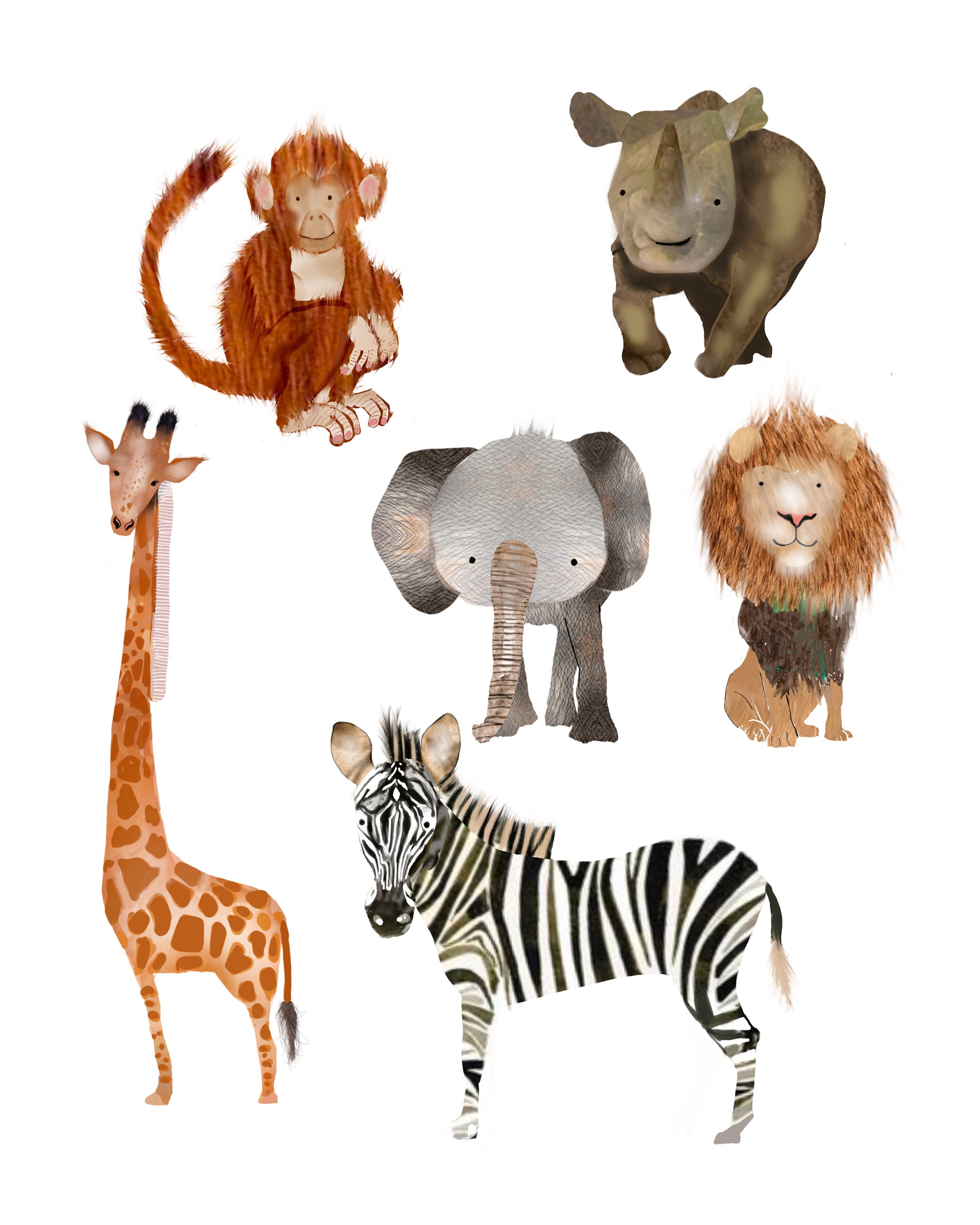 Nursery Safari Animal Prints Nursery Decor Wall Art Safari Etsy