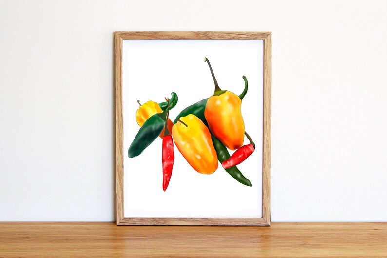 Kitchen Décor Chilli Print Kitchen Wall Art Chilli Wall Etsy