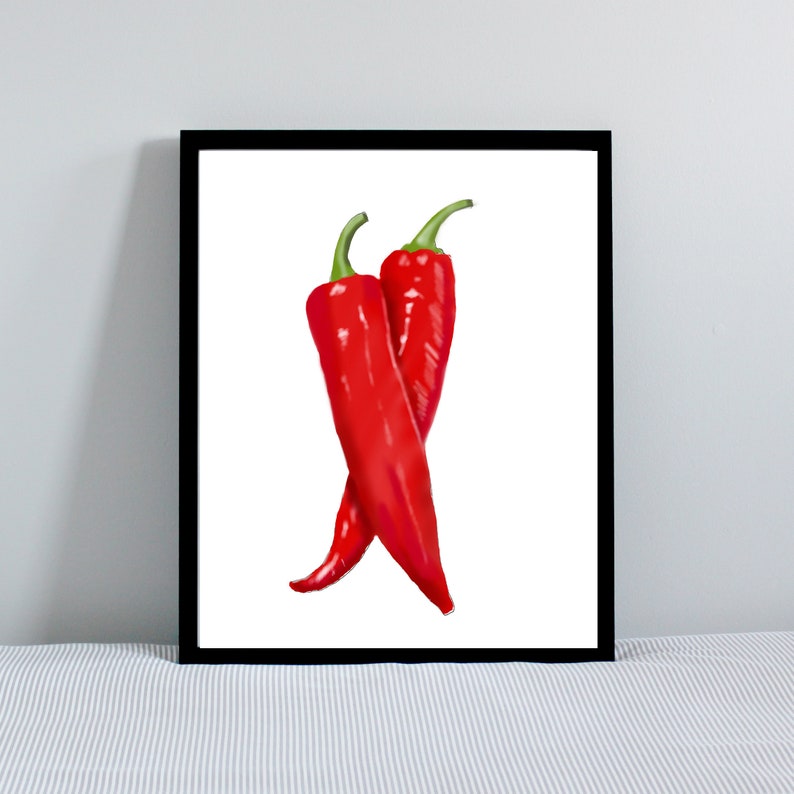Kitchen Décor Chilli Print Kitchen Wall Art Chilli Wall Etsy