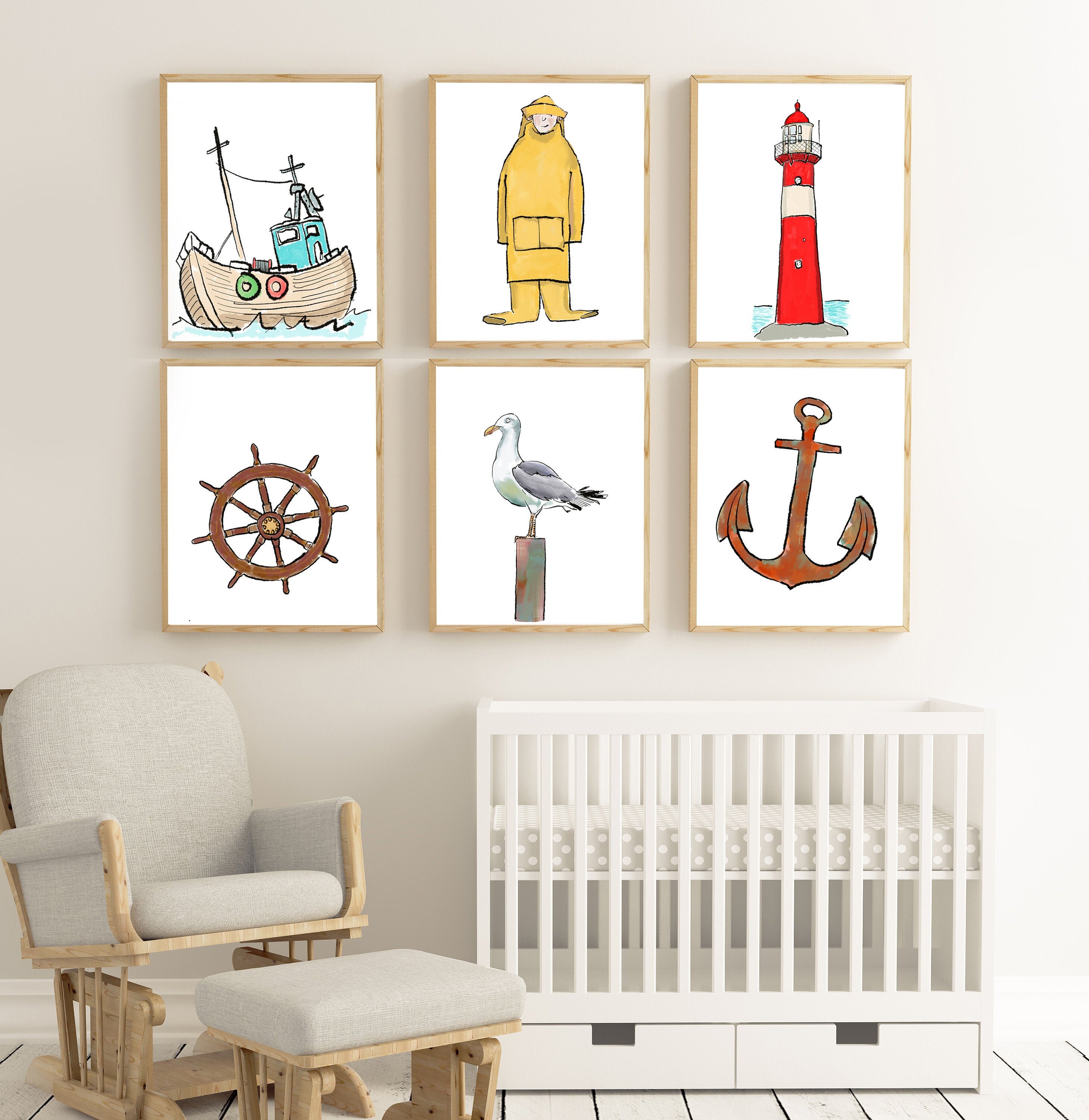 Sea Life Print Set Nursery Decor Kids Room Wall Art Etsy