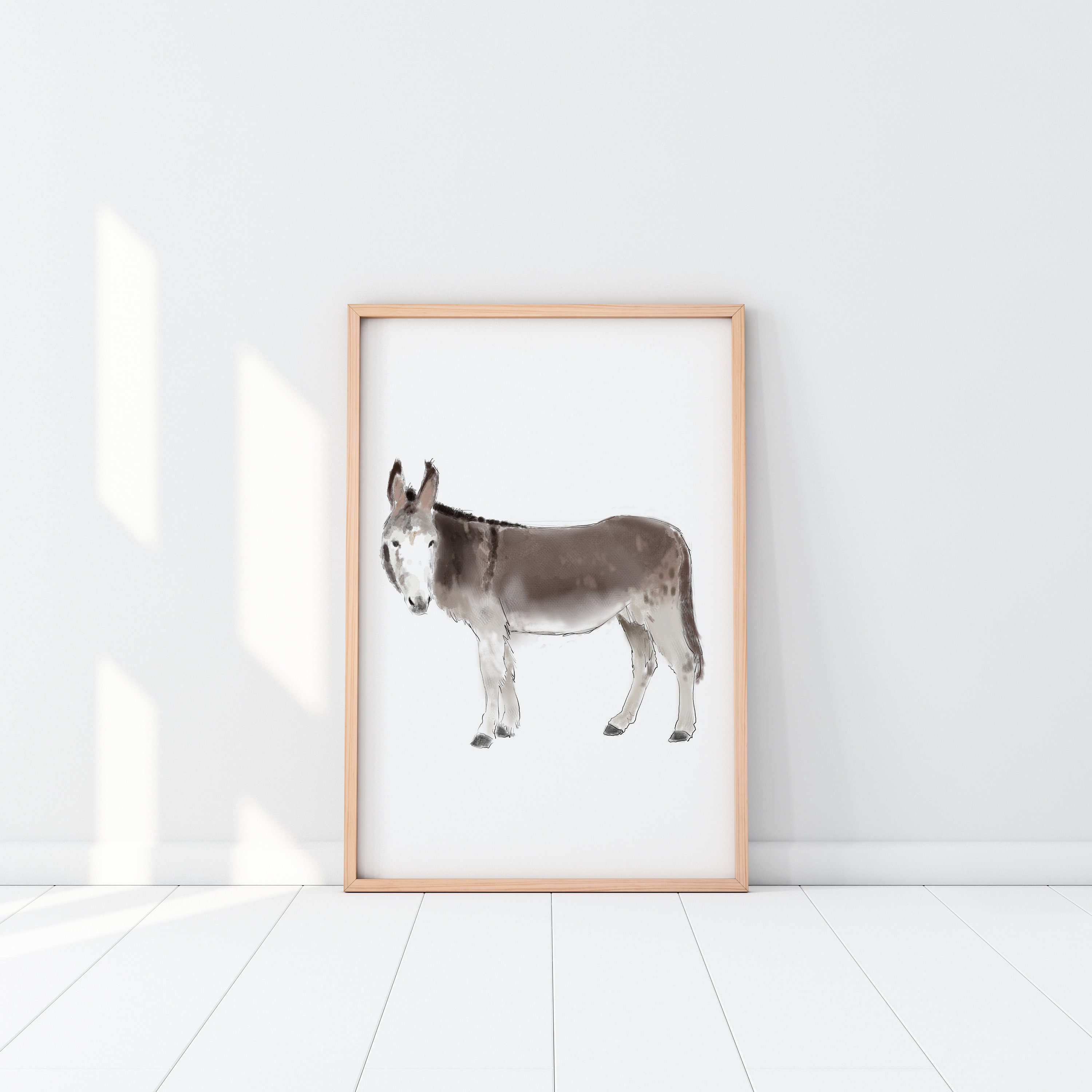 Donkey Wall Art Donkey Print for Home Office or Kids Room Etsy